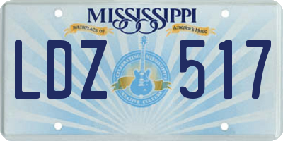 MS license plate LDZ517
