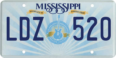 MS license plate LDZ520