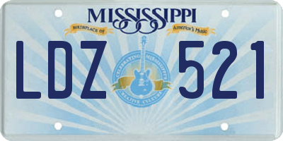 MS license plate LDZ521
