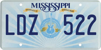 MS license plate LDZ522