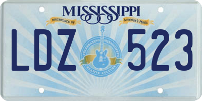MS license plate LDZ523
