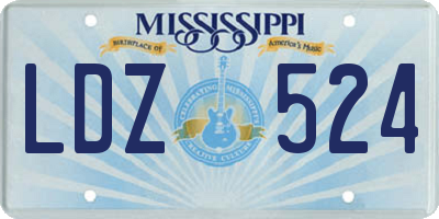 MS license plate LDZ524