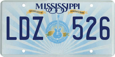 MS license plate LDZ526