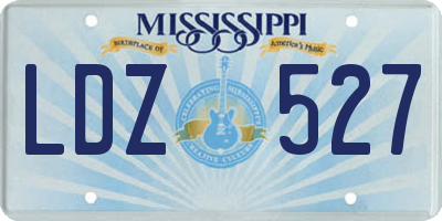 MS license plate LDZ527