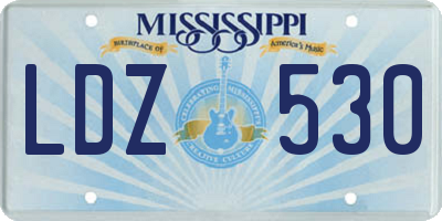 MS license plate LDZ530