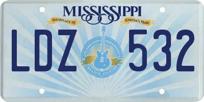 MS license plate LDZ532