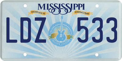 MS license plate LDZ533