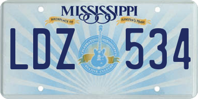 MS license plate LDZ534