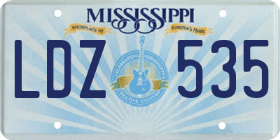 MS license plate LDZ535