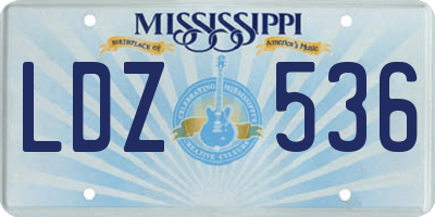 MS license plate LDZ536