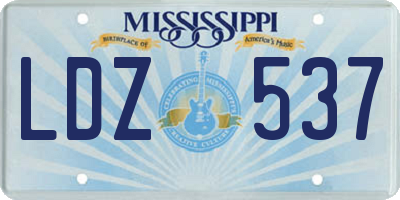 MS license plate LDZ537
