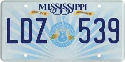 MS license plate LDZ539