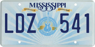MS license plate LDZ541