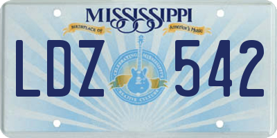 MS license plate LDZ542