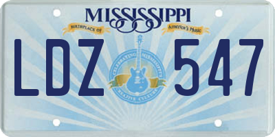 MS license plate LDZ547