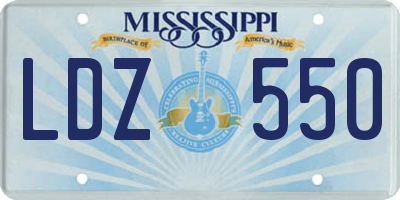 MS license plate LDZ550