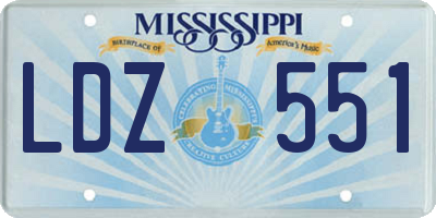 MS license plate LDZ551