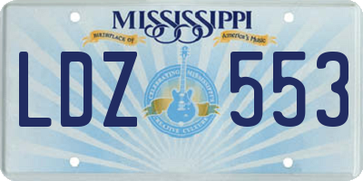 MS license plate LDZ553