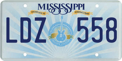 MS license plate LDZ558
