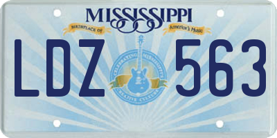 MS license plate LDZ563