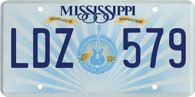 MS license plate LDZ579