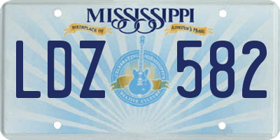 MS license plate LDZ582
