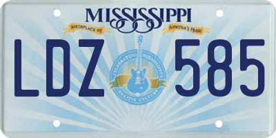 MS license plate LDZ585