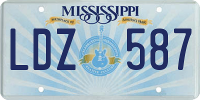 MS license plate LDZ587
