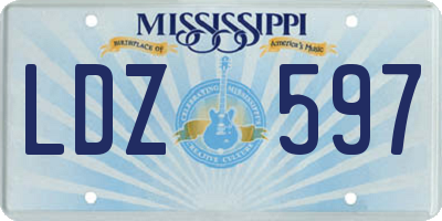 MS license plate LDZ597