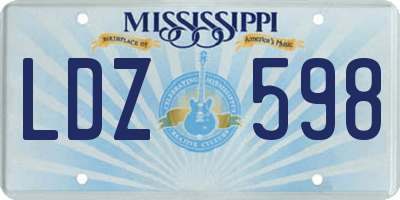 MS license plate LDZ598