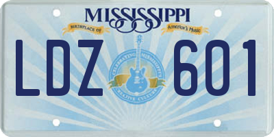 MS license plate LDZ601