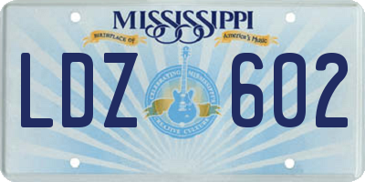 MS license plate LDZ602