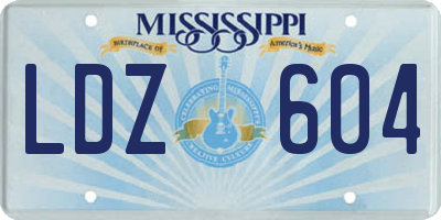 MS license plate LDZ604