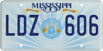 MS license plate LDZ606