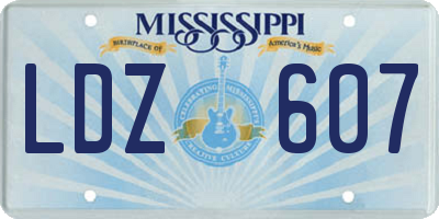 MS license plate LDZ607