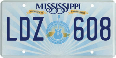 MS license plate LDZ608