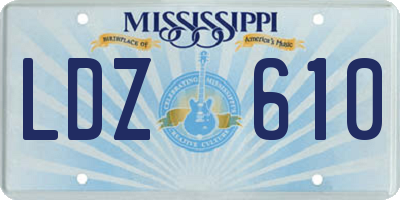 MS license plate LDZ610