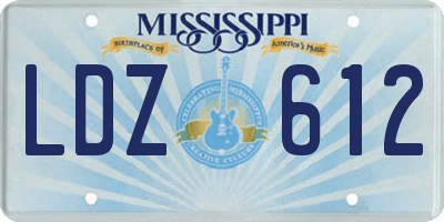 MS license plate LDZ612