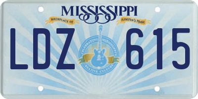 MS license plate LDZ615