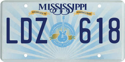 MS license plate LDZ618