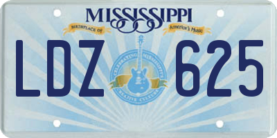 MS license plate LDZ625