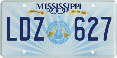 MS license plate LDZ627