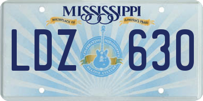MS license plate LDZ630