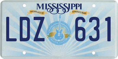 MS license plate LDZ631
