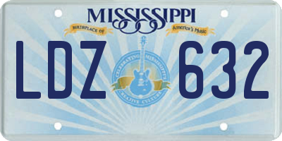 MS license plate LDZ632