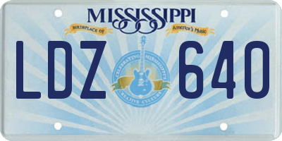 MS license plate LDZ640