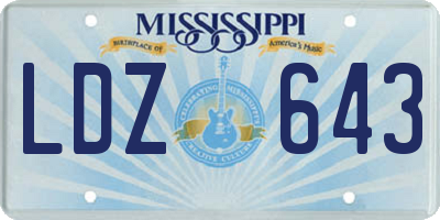 MS license plate LDZ643