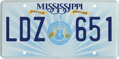 MS license plate LDZ651