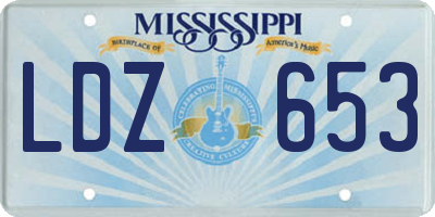 MS license plate LDZ653