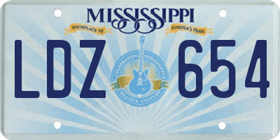 MS license plate LDZ654